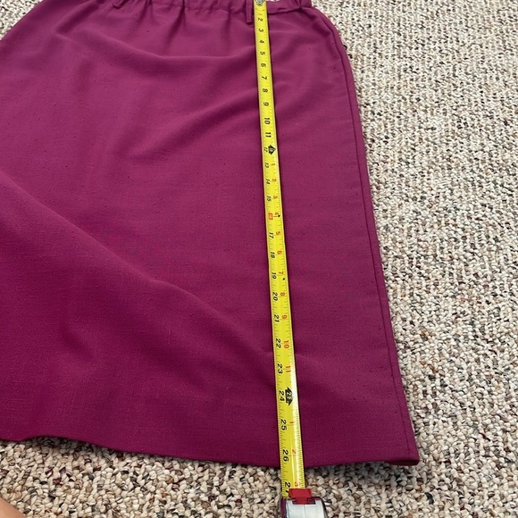 Handmade Magenta Women's Midi Linen Look Skirt. Y2K - Picture 10 of 11